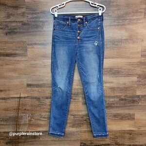 Madewell Jeans 28 Skinny Button Fly Rosecliff Wash H6319 Tummy Control Stretch